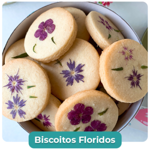 Biscoito com flores